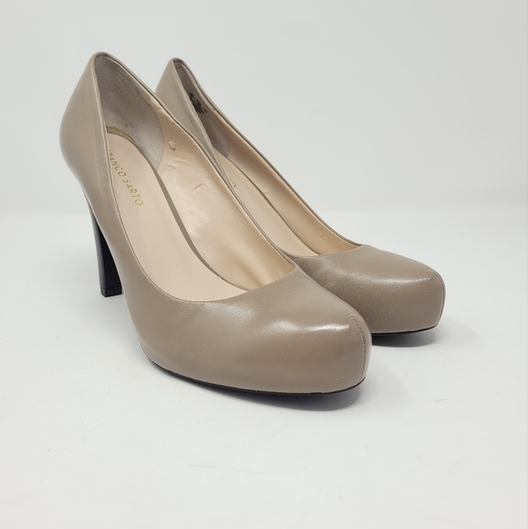 Franco Sarto Cicero Taupe Leather Platform Pump High Heels Women's Size … - Picture 3 of 10